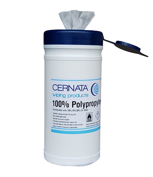 CERNATA IPA Presaturated Wipes 80% IPA 20% DI Water - 200 Wipes